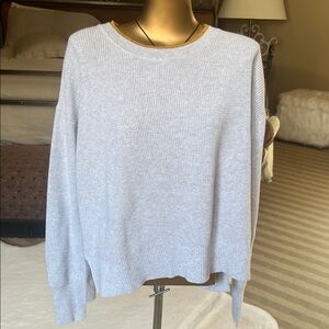 Margaret O'Leary Soft Light Gray Crewneck Sweater size medium